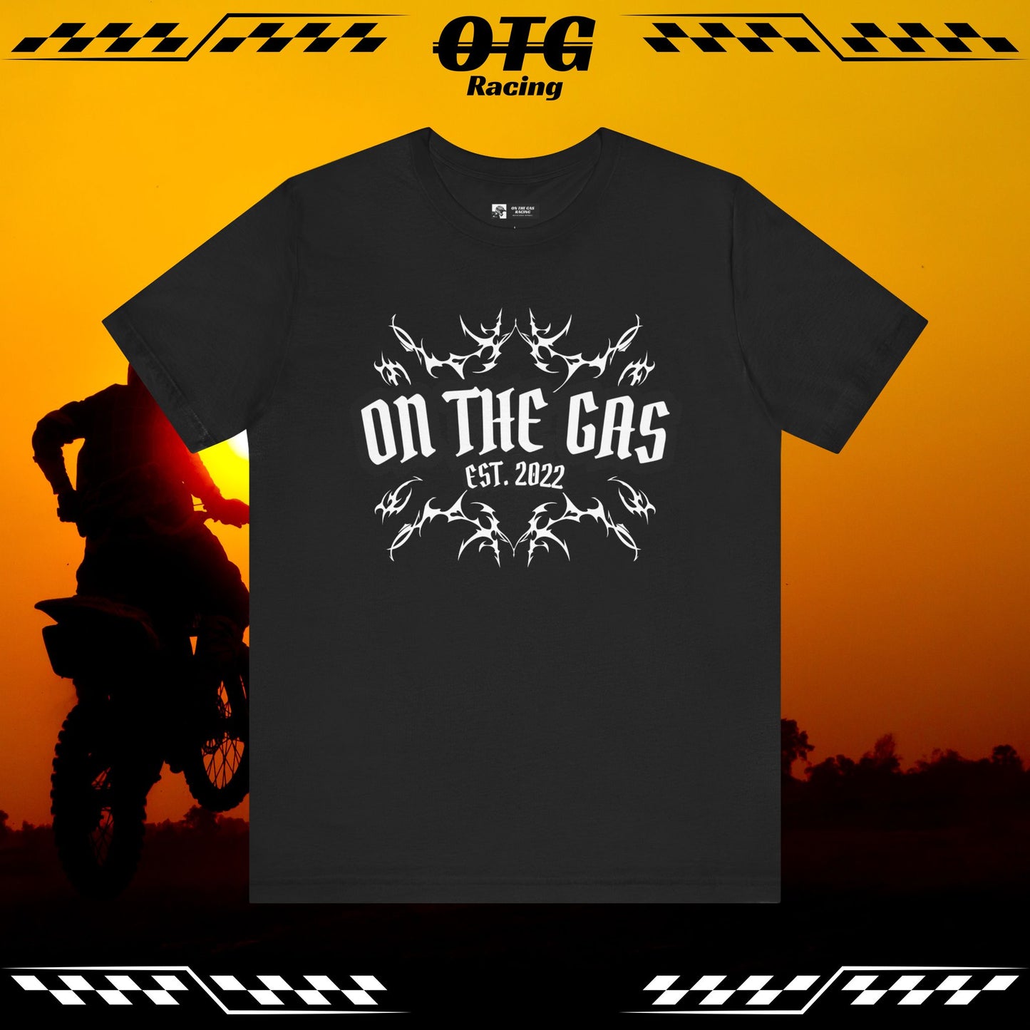 Unisex Tee - 'On the Gas Racing' Metal Graphic