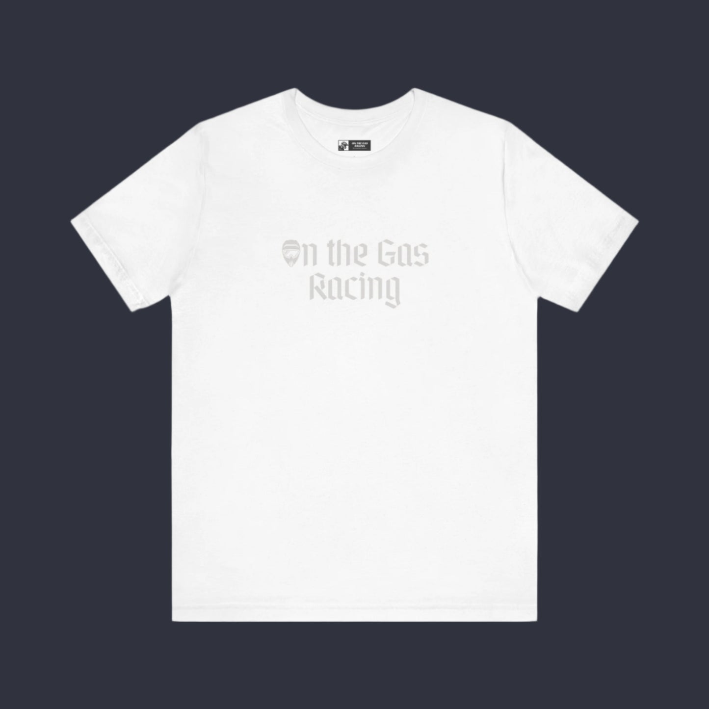 Unisex Tee - 'On the Gas Racing' Minimal Helmet