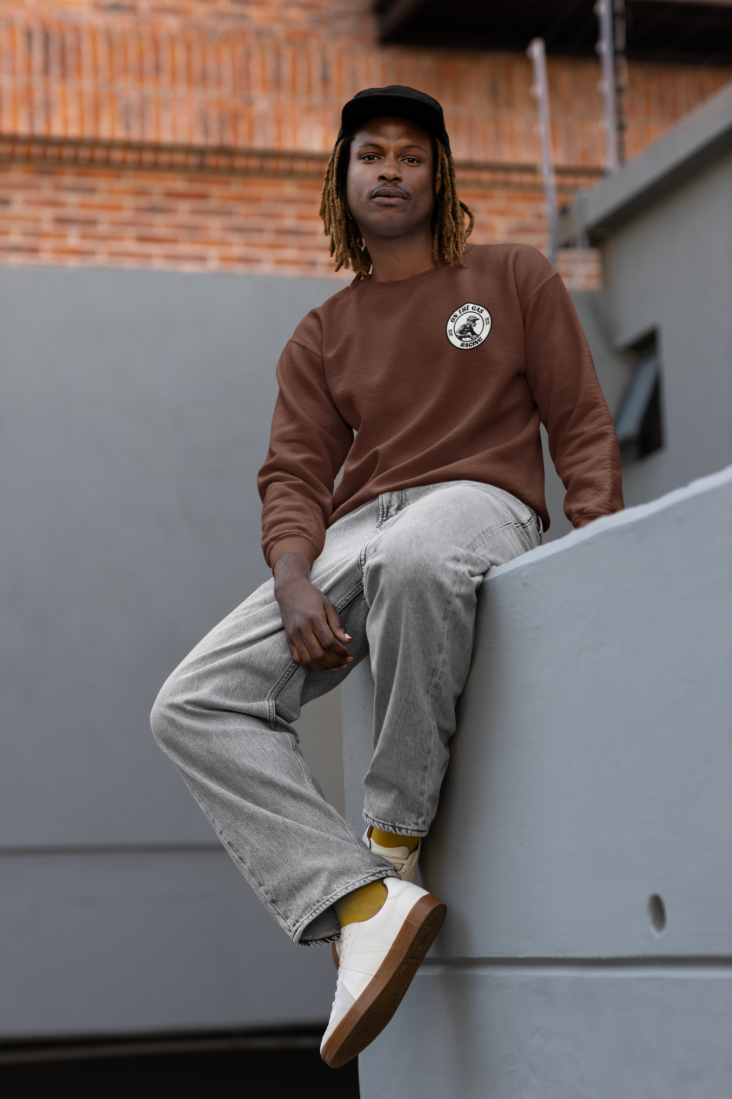 Unisex Crewneck Sweatshirt - 'On The Gas Racing' Vintage California