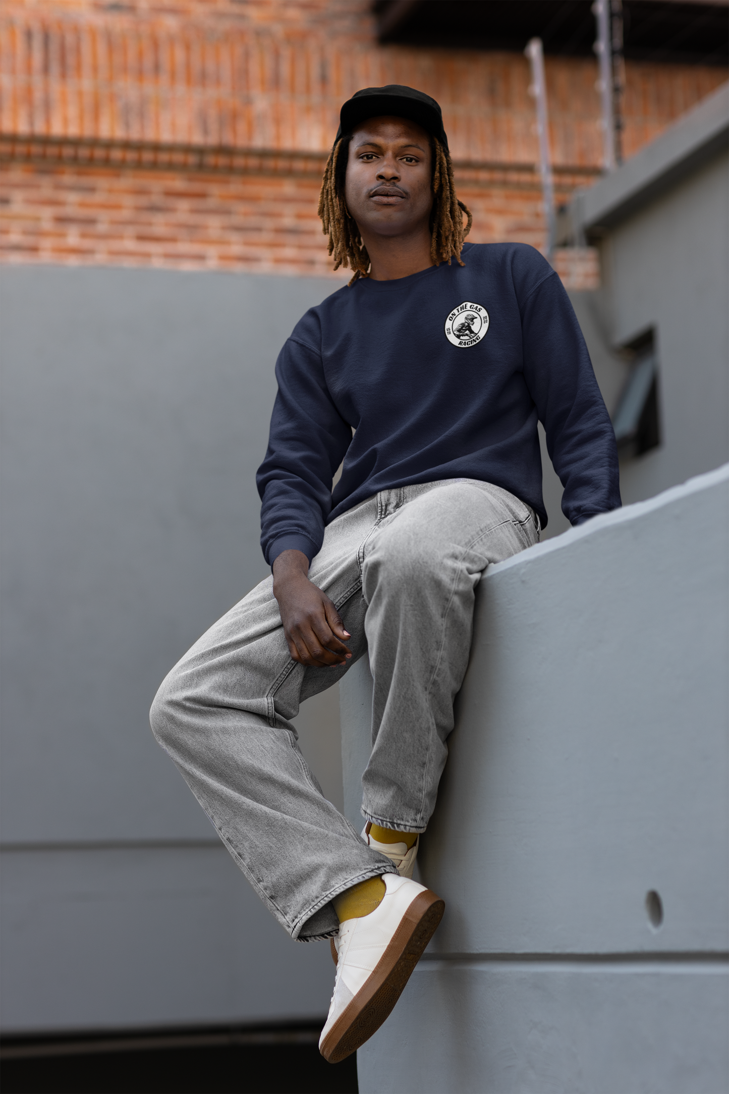 Unisex Crewneck Sweatshirt - 'On The Gas Racing' Vintage California