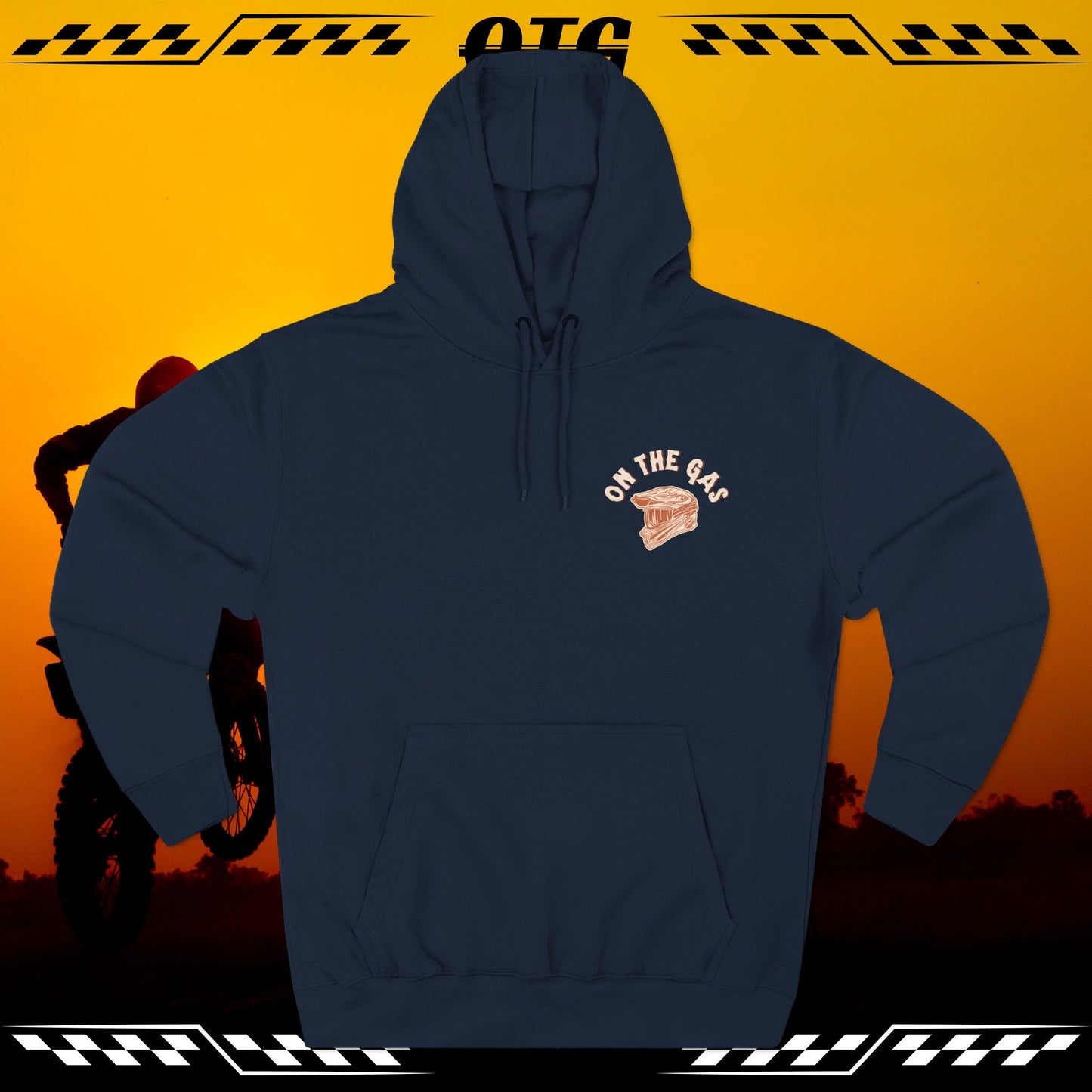 Fleece Hoodie - 'On the Gas' Racing Country Graphic