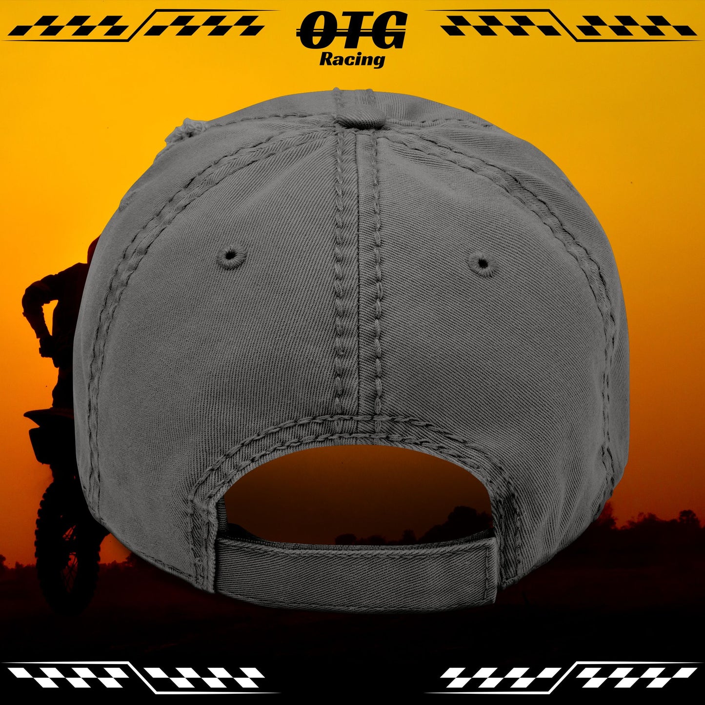 Distressed Dad Cap - 'On the Gas Racing' Grunge Embroidered