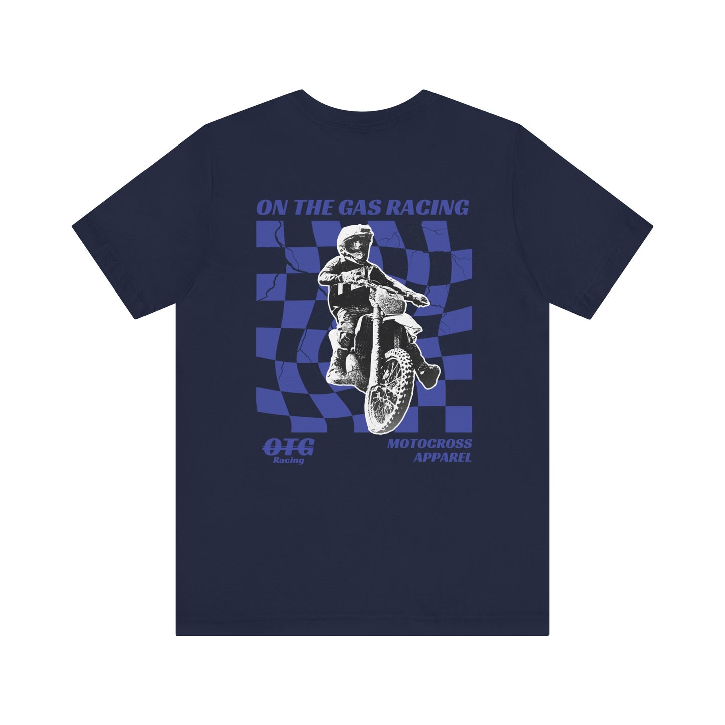 Unisex Tee - 'On the Gas Racing' Checkered Print
