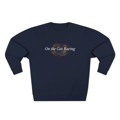 Unisex Crewneck Sweatshirt - 'On The Gas Racing' Coffee Cup Minimalist