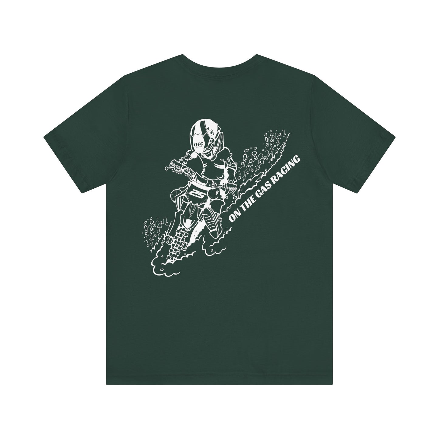 Unisex Tee - "On the Gas Racing" Handlebars Graphic Design