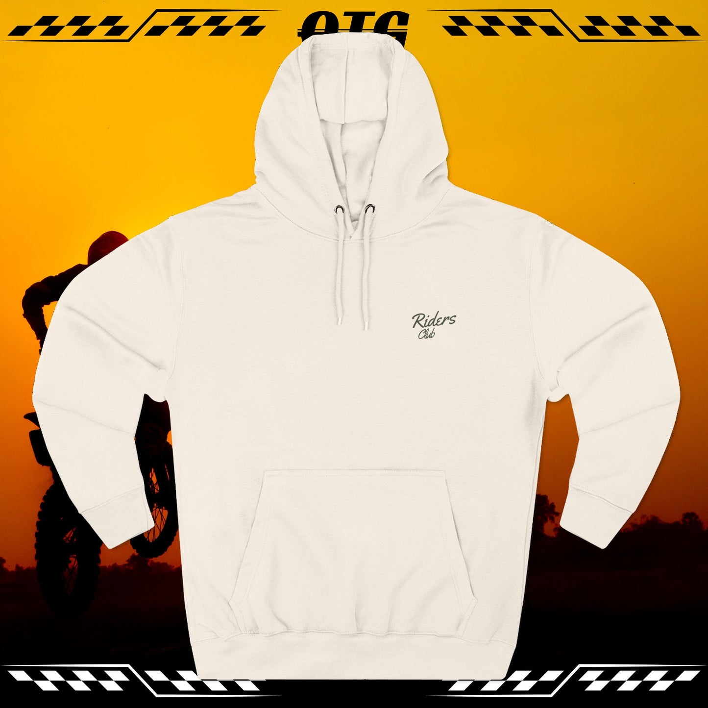 Fleece Hoodie - 'On the Gas Racing' Checkered Swoosh Lineart