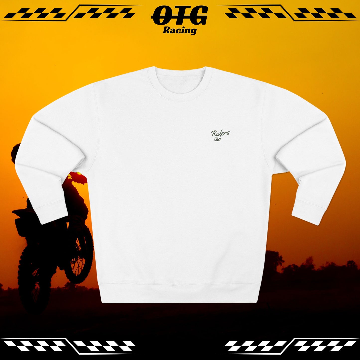 Unisex Crewneck Sweatshirt - 'On the Gas' Checkered Swoosh Lineart