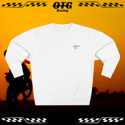 Unisex Crewneck Sweatshirt - 'On the Gas' Checkered Swoosh Lineart