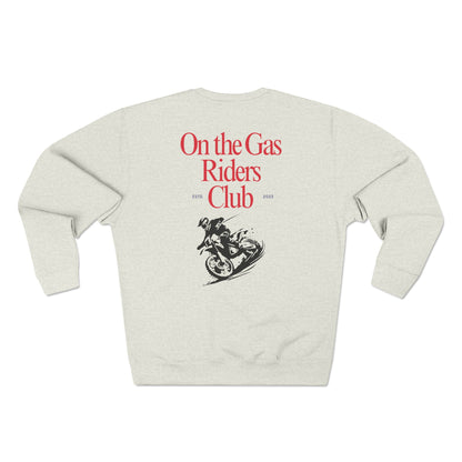 Unisex Crewneck Sweatshirt - 'On the Gas Racing' Riders Club Lux