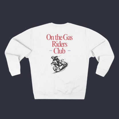 Unisex Crewneck Sweatshirt - 'On the Gas Racing' Riders Club Lux