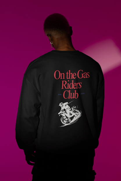 Unisex Crewneck Sweatshirt - 'On the Gas Racing' Riders Club Lux