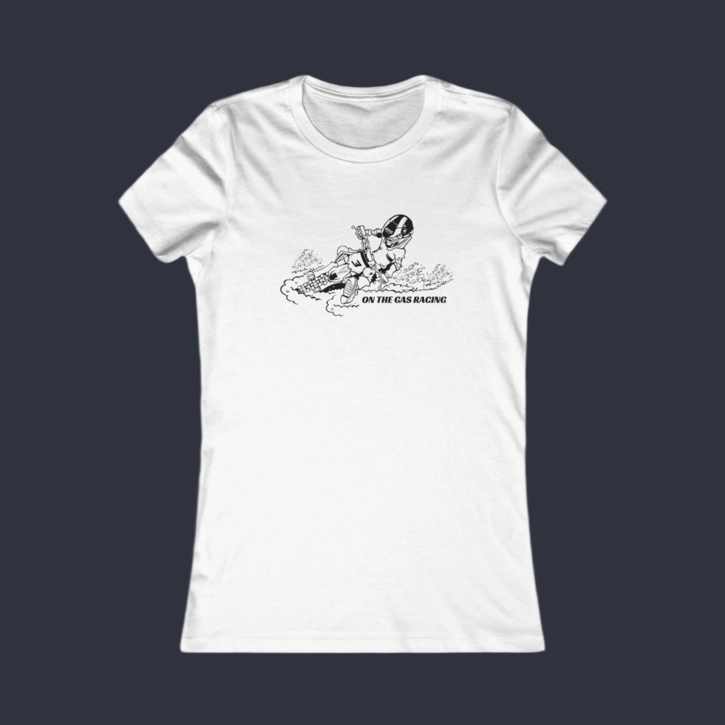 Womans Tee - 'On the Gas' Dirtbike Print