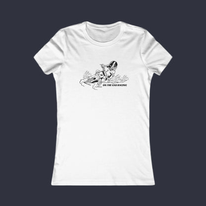 Womans Tee - 'On the Gas' Dirtbike Print