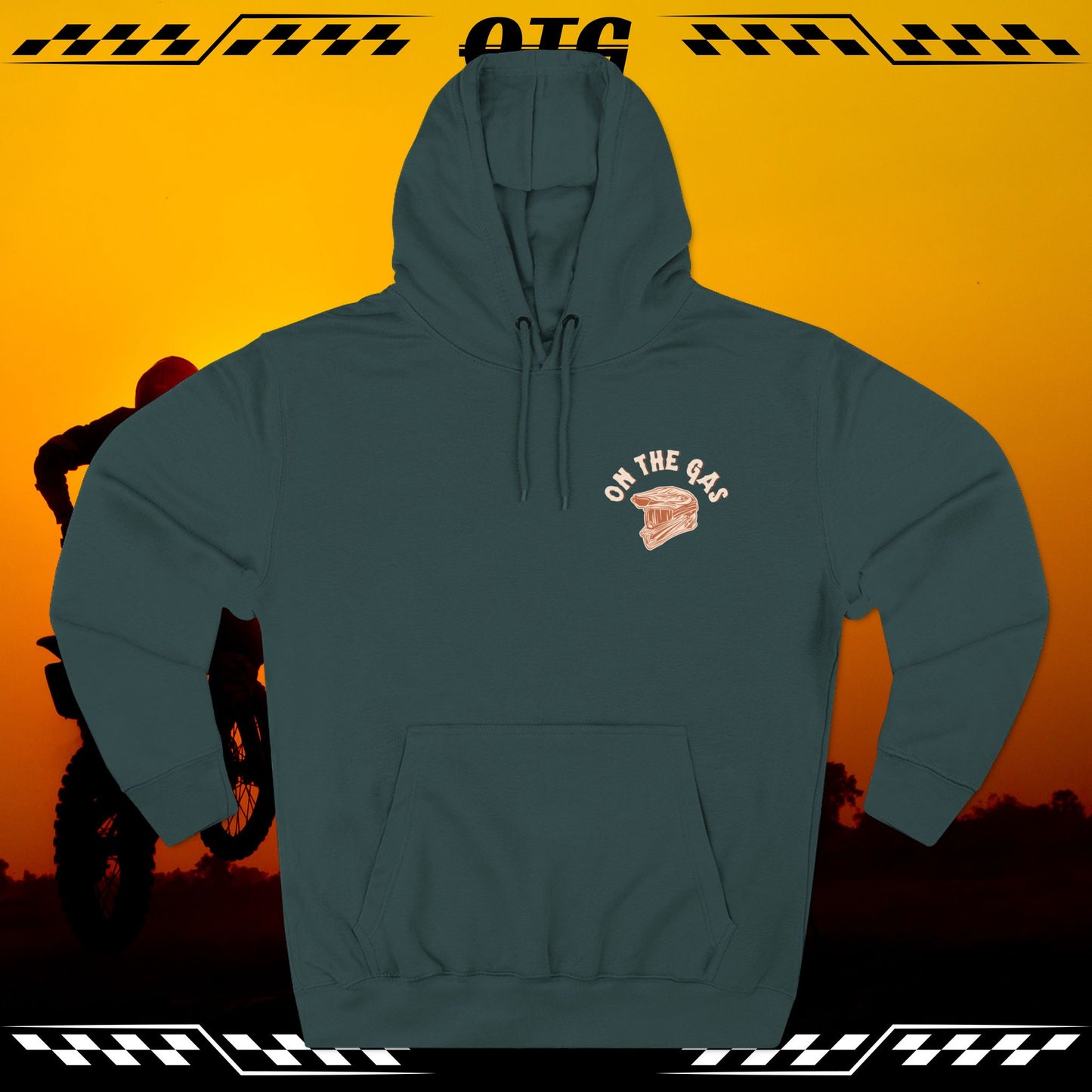 Fleece Hoodie - 'On the Gas' Racing Country Graphic
