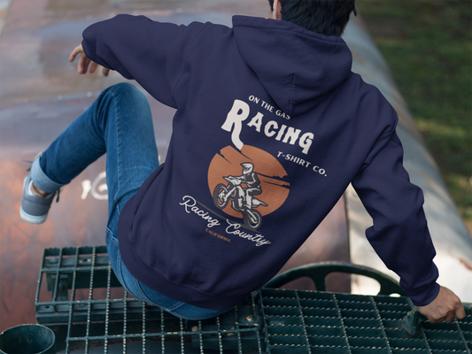 Fleece Hoodie - 'On the Gas' Racing Country Graphic