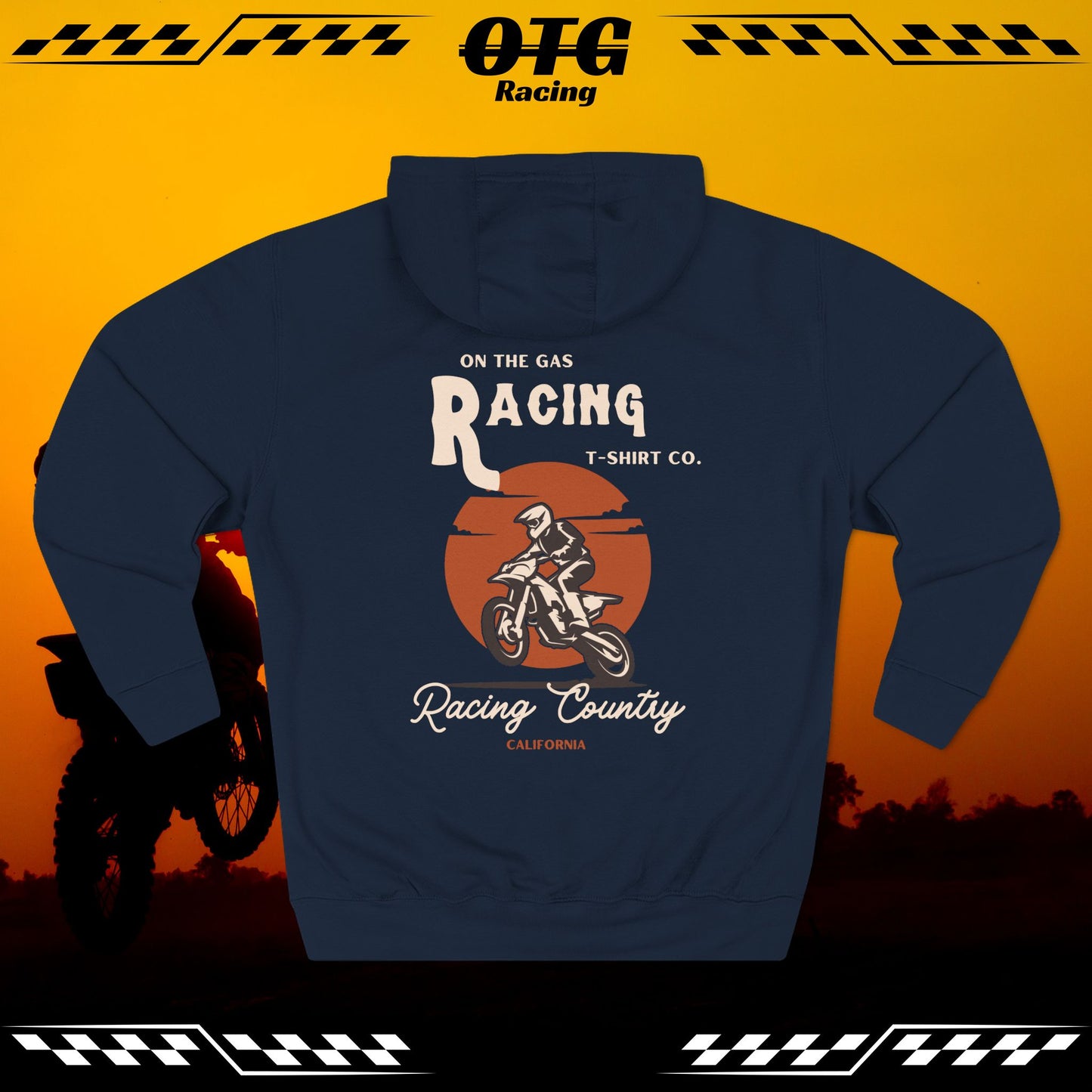 Fleece Hoodie - 'On the Gas' Racing Country Graphic