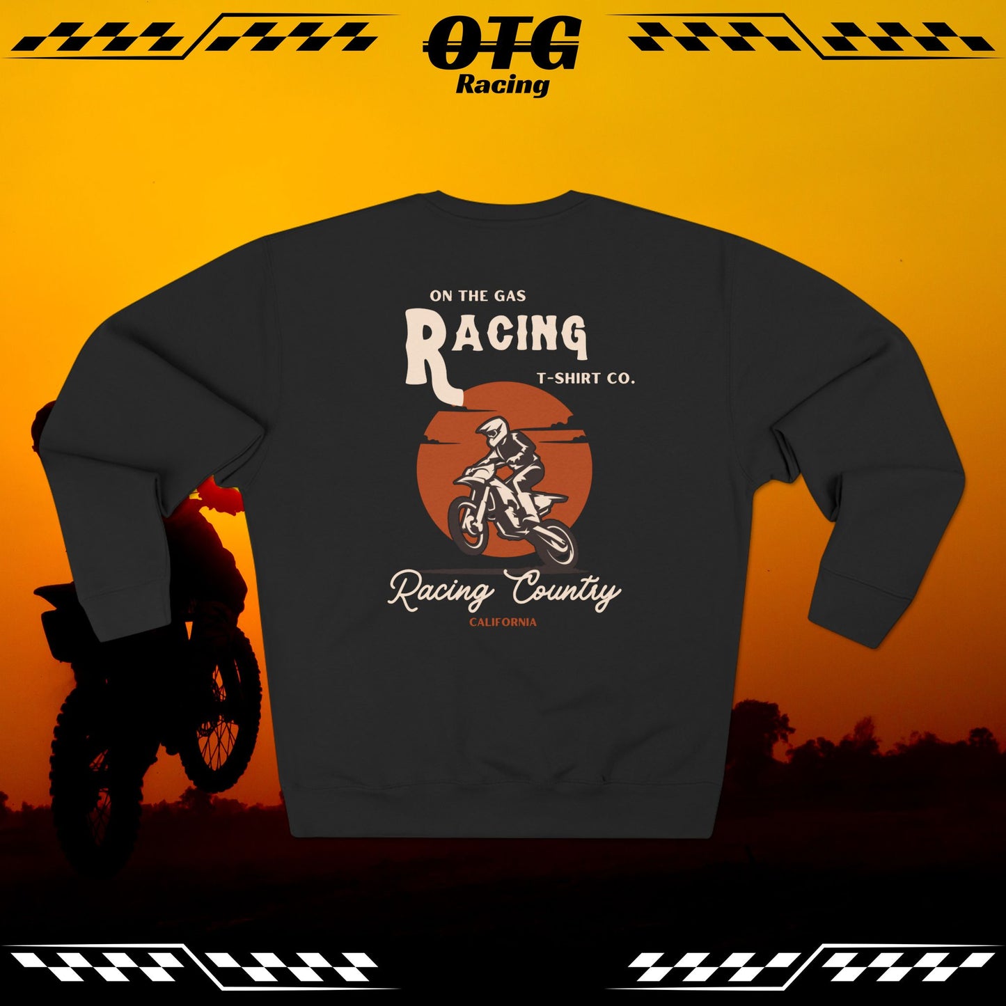 Unisex Crewneck Sweatshirt - 'On the Gas' Racing Country Graphic