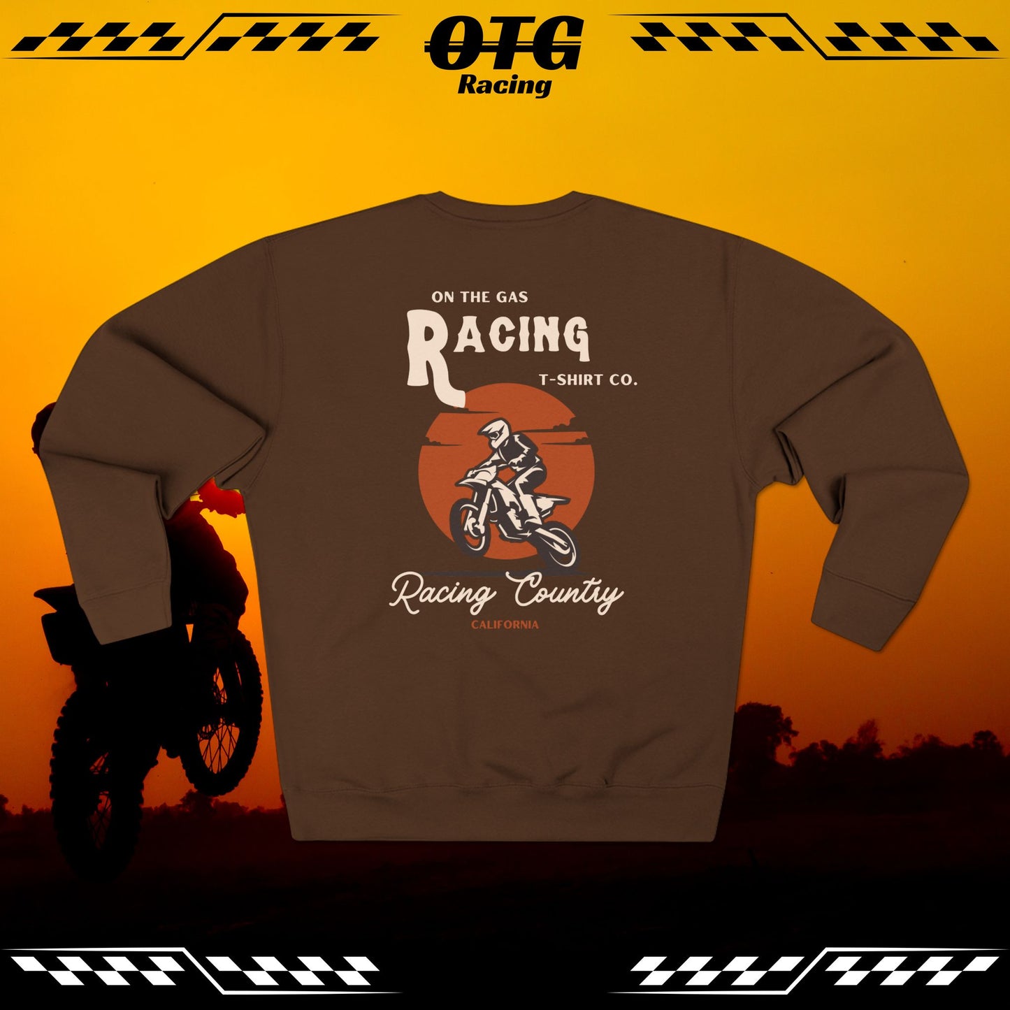 Unisex Crewneck Sweatshirt - 'On the Gas' Racing Country Graphic