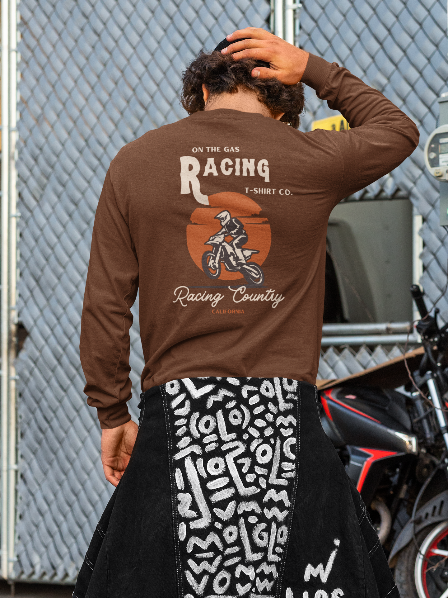 Unisex Crewneck Sweatshirt - 'On the Gas' Racing Country Graphic