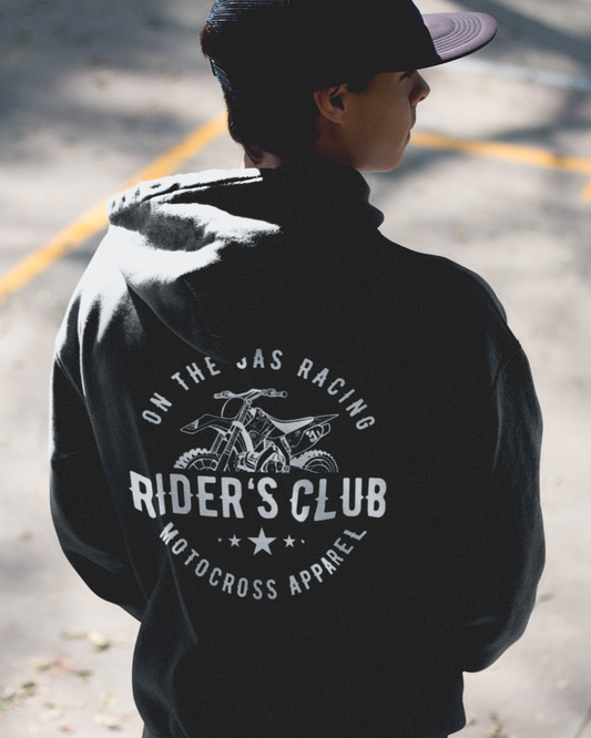 Fleece Hoodie - 'On the Gas' Riders Club Print