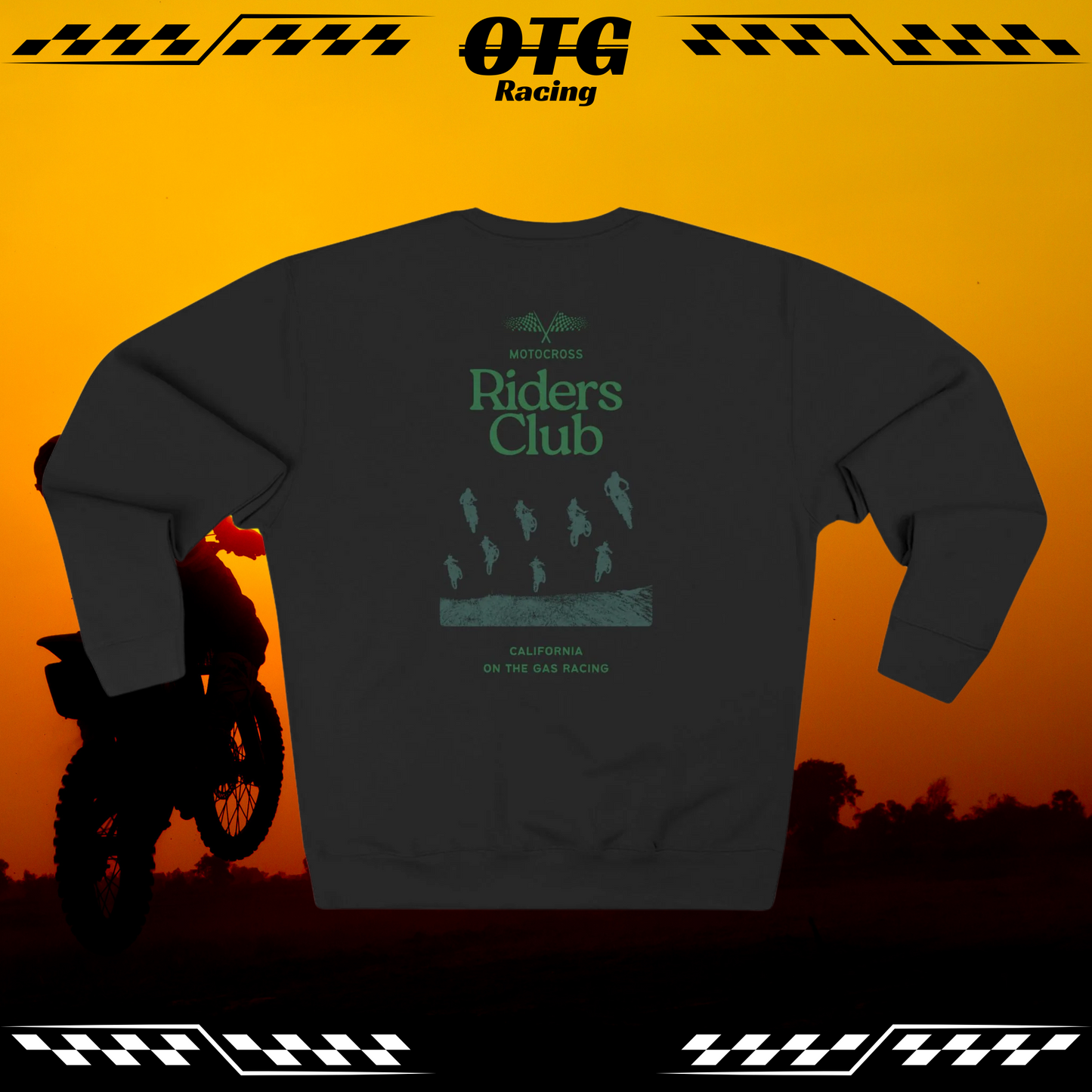 Unisex Crewneck Sweatshirt - 'On the Gas' Motocross Riders Club Graphic