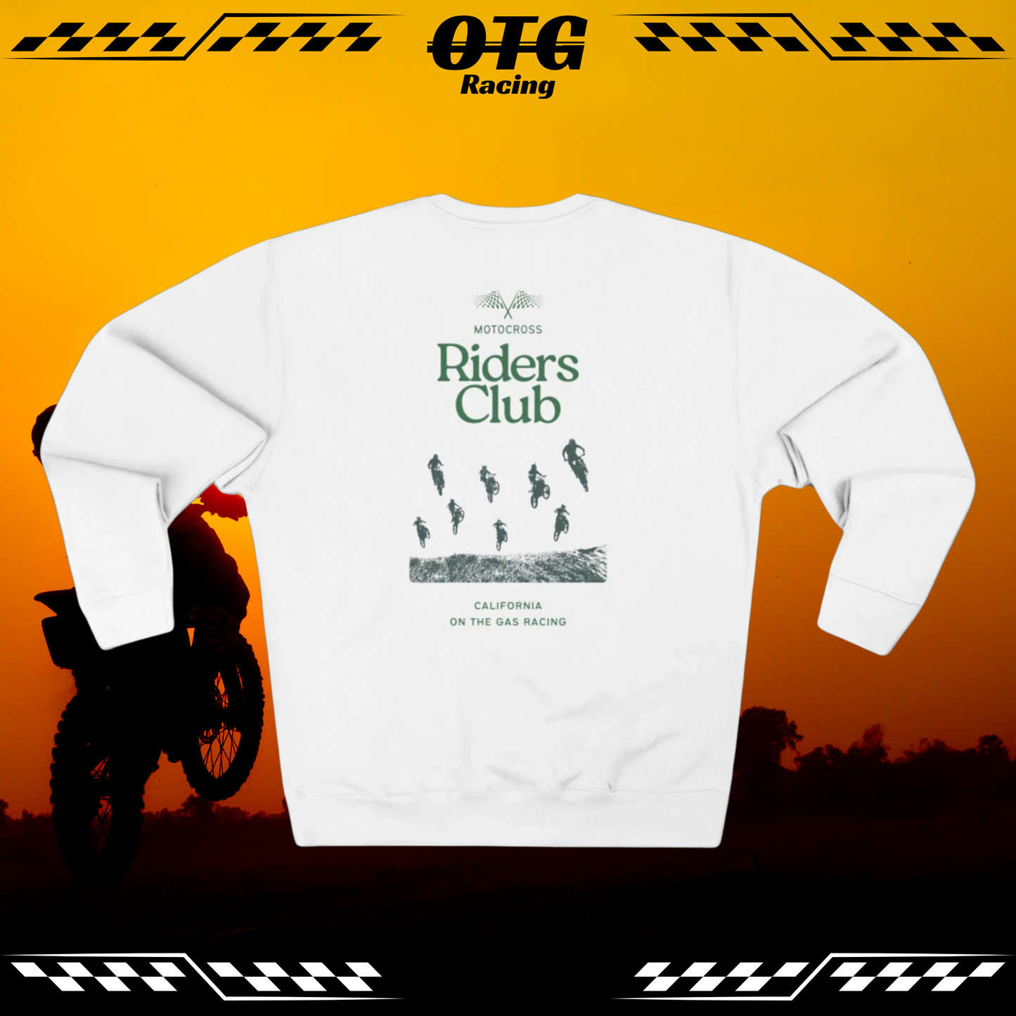 Unisex Crewneck Sweatshirt - 'On the Gas' Motocross Riders Club Graphic