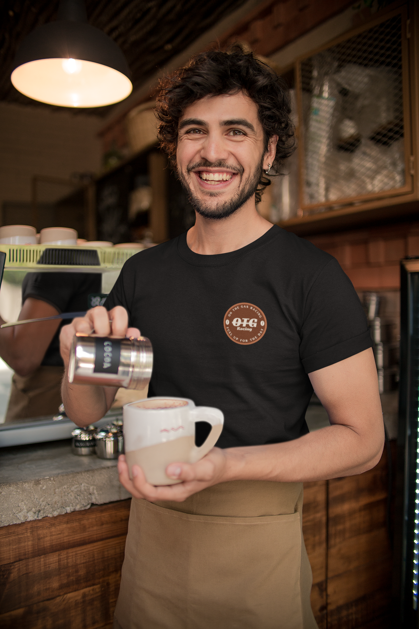 Unisex Tee - 'On the Gas Racing' Roastery Print
