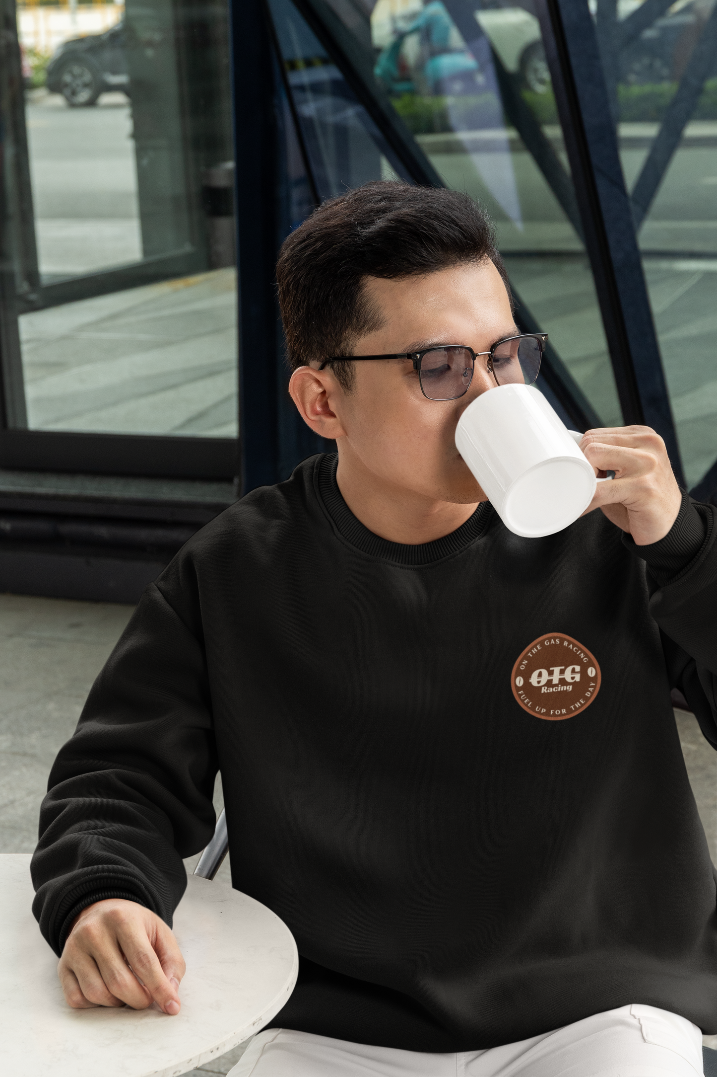 Unisex Crewneck Sweatshirt - 'On the Gas' Roastery Print