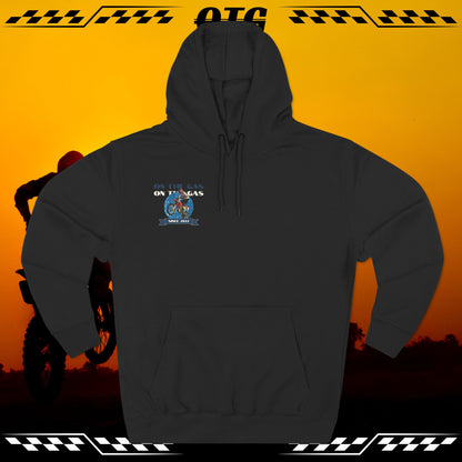 Fleece Hoodie - 'On the Gas' Vintage Rider Print