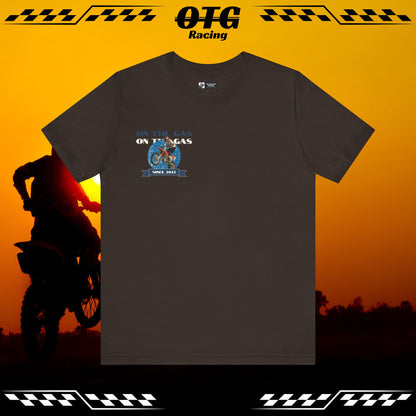 Unisex Tee - 'On the Gas Racing' Vintage Rider Print