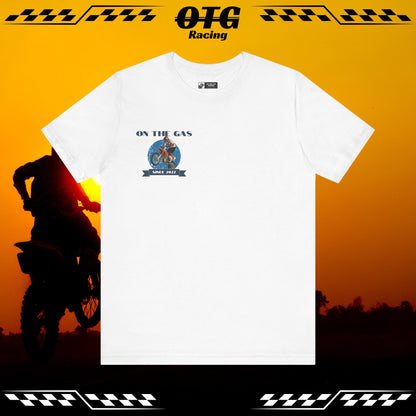 Unisex Tee - 'On the Gas Racing' Vintage Rider Print